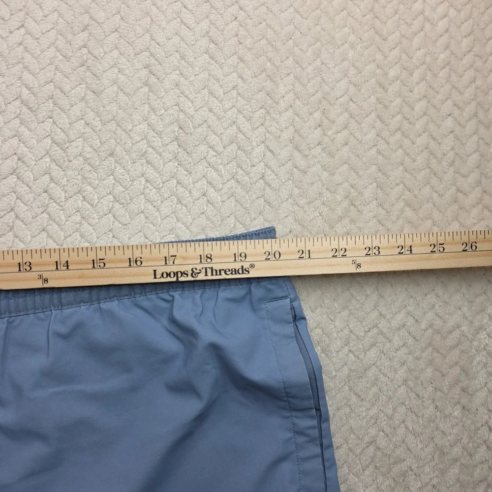 TravisMathew‎ Mens Blue Grey Striped Board Shorts Swim Trunks Elastic Waist 40W